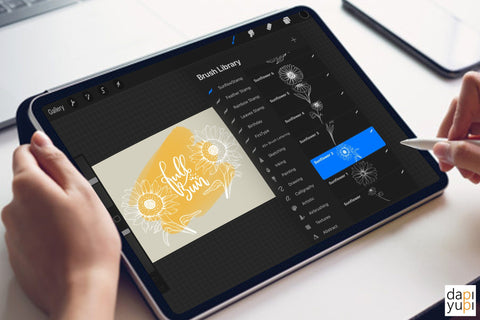 Sun Flower Procreate Brush Stamp SVG dapiyupi store 