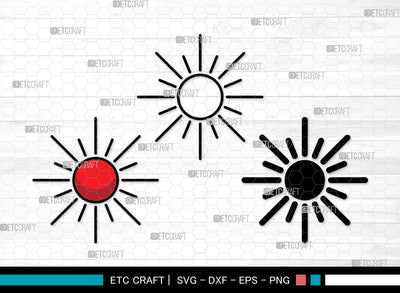 Sun Icons Color, Sun Svg, Sunshine Svg, Suns, Sunlight, Sun Bundle, Icon Bundle, Svg Cut File, Dxf, Eps, Png, SVG ETC Craft 