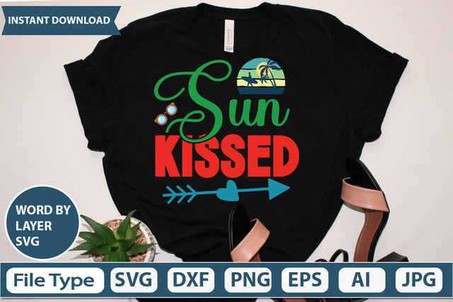 Sun Kissed Svg Cut File,SVGs,quotes-and-sayings,food-drink,mini-bundles,print-cut,on-sale, SVG DesignPlante 503 