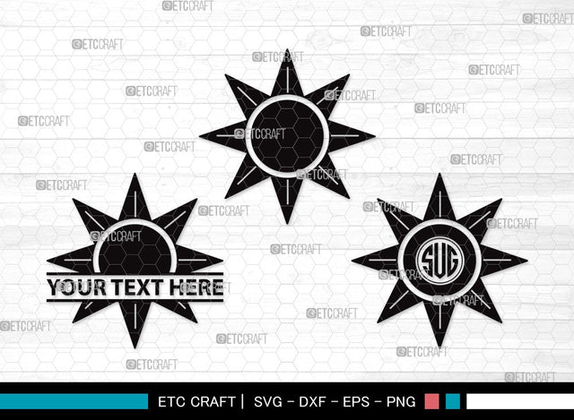 Sun Monogram SVG | Cute Sun Svg | Sunshine Svg | Sun Light Svg | Sun Clipart SVG ETC Craft 