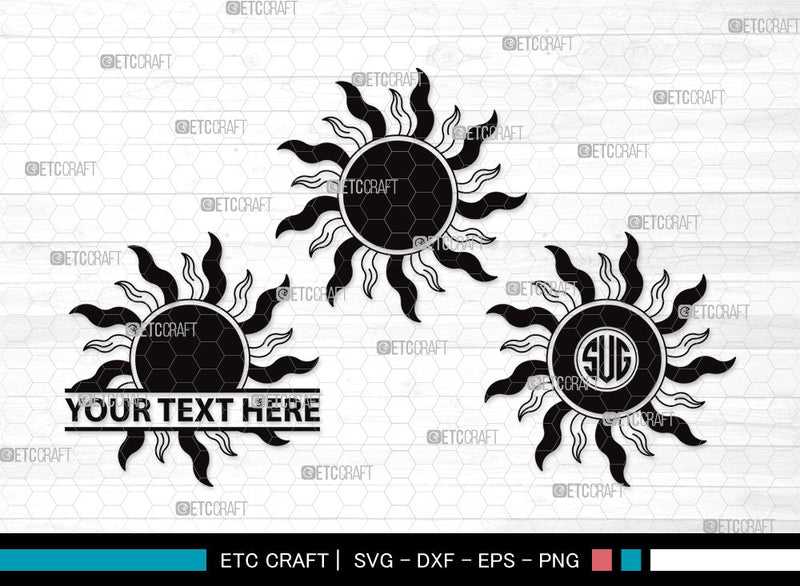 Sun Monogram SVG | Cute Sun Svg | Sunshine Svg | Sun Light Svg | Sun ...
