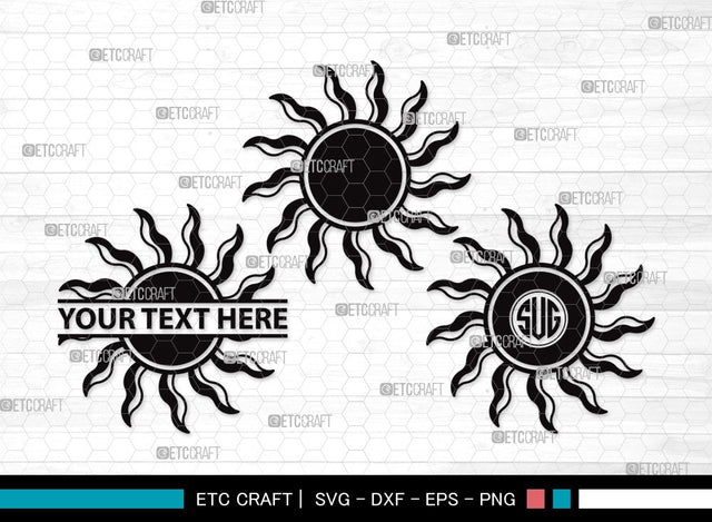 Sun Monogram SVG | Cute Sun Svg | Sunshine Svg | Sun Light Svg | Sun Clipart SVG ETC Craft 