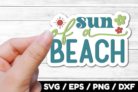 Sun of a beach Retro stickers SVG akazaddesign 