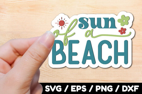 Sun of a beach Retro stickers SVG akazaddesign 