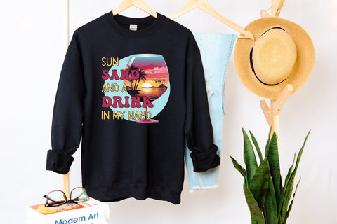 Sun Sand and a Drink in My Hand PNG Sublimation Sublimation CraftLabSVG 
