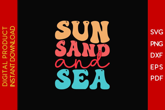 Sun Sand And Sea Retro Summer Vacation SVG PNG PDF Cut File SVG Creativedesigntee 