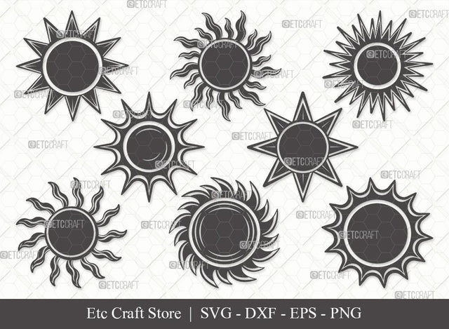 Sun Silhouette SVG Cut File | Cute Sun Svg | Sunshine Svg | Sun Light Svg | Bundle SVG ETC Craft 