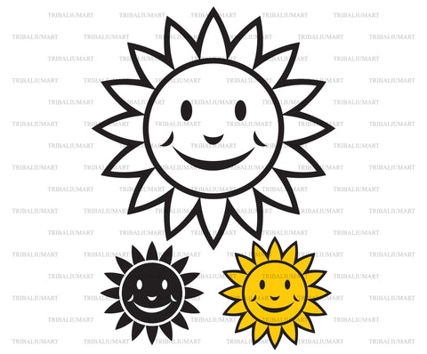 Sun smiling SVG TribaliumArtSF 