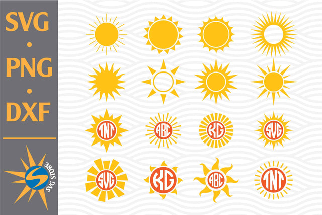 Sun, Sun Monogram SVG, PNG, DXF Digital Files Include SVG SVGStoreShop 
