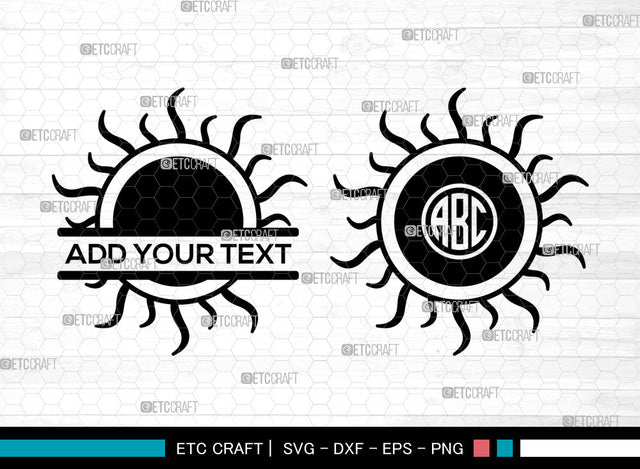 Sun SVG, Summer Sun Svg, Sunrise Svg, Sunshine Svg, Cute Sun Svg, Sunburst Svg, Circle Monogram Svg SVG ETC Craft 