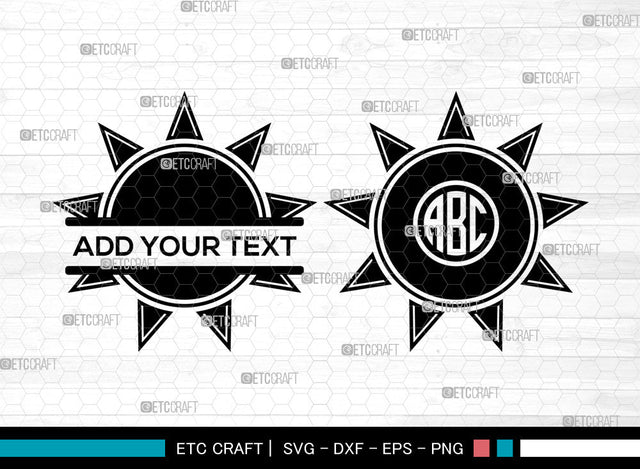 Sun SVG, Summer Sun Svg, Sunrise Svg, Sunshine Svg, Cute Sun Svg, Sunburst Svg, Circle Monogram Svg SVG ETC Craft 