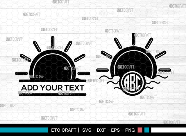 Sun SVG, Summer Sun Svg, Sunrise Svg, Sunshine Svg, Cute Sun Svg, Sunburst Svg, Circle Monogram Svg SVG ETC Craft 