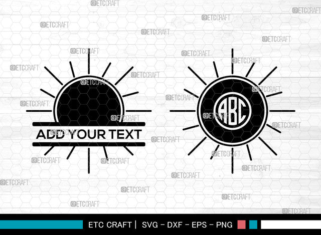 Sun SVG, Summer Sun Svg, Sunrise Svg, Sunshine Svg, Cute Sun Svg, Sunburst Svg, Circle Monogram Svg SVG ETC Craft 