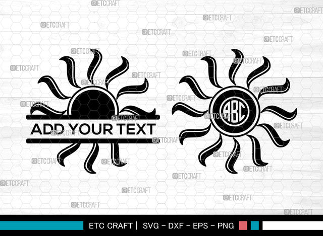 Sun SVG, Summer Sun Svg, Sunrise Svg, Sunshine Svg, Cute Sun Svg, Sunburst Svg, Circle Monogram Svg SVG ETC Craft 
