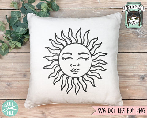 Sun SVG, Summer SVG, Beach svg, Sunshine svg, Sun png, Sun Face svg, Floral Sun Face png, Sun Clipart, Summer Clipart, Beach Clipart SVG Wild Pilot 