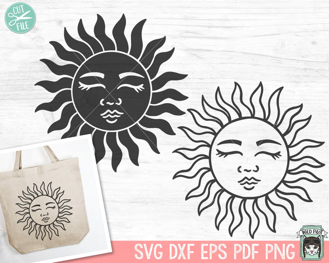 Sun SVG, Summer SVG, Beach svg, Sunshine svg, Sun png, Sun Face svg, Floral Sun Face png, Sun Clipart, Summer Clipart, Beach Clipart SVG Wild Pilot 