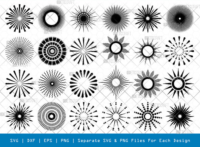Sun SVG, Sun Silhouette, Sunburst Svg, Element Svg, Sunburst Abstract Svg, Lens Flare Svg, Sun Shine Svg, Nature Svg, Sun Bundle SVG ETC Craft 