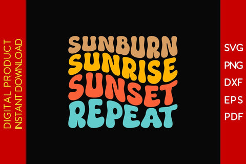 Sunburn Sunrise Sunset Repeat Retro Summer Vacation SVG PNG PDF Cut File SVG Creativedesigntee 