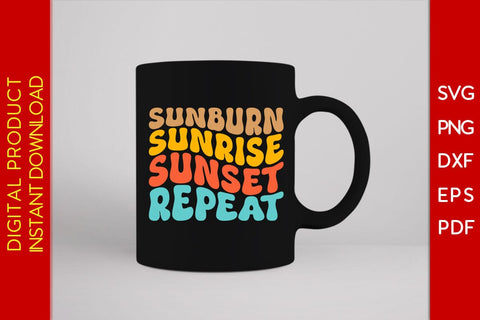 Sunburn Sunrise Sunset Repeat Retro Summer Vacation SVG PNG PDF Cut File SVG Creativedesigntee 