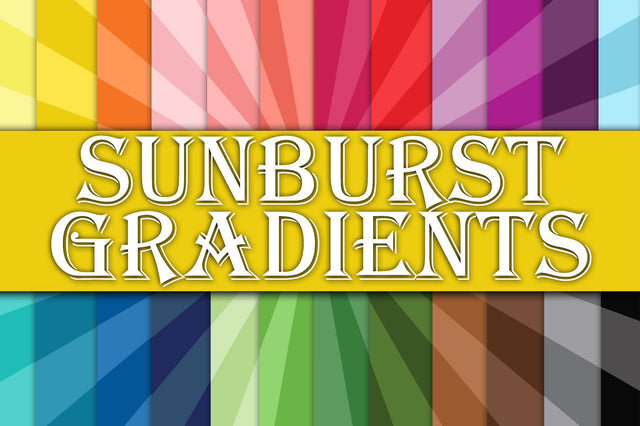 Sunburst Ombre Gradients Digital Paper Sublimation Old Market 