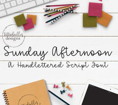 Sunday Afternoon Font lillie belles designs 