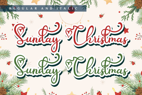 Sunday Christmas Font Letterena Studios 