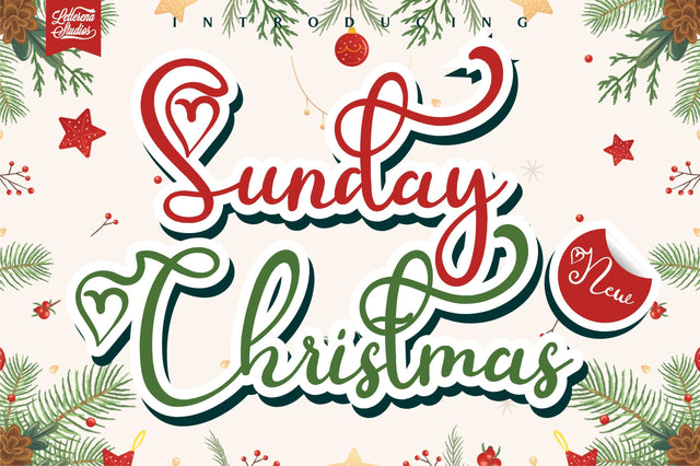 Sunday Christmas Font Letterena Studios 