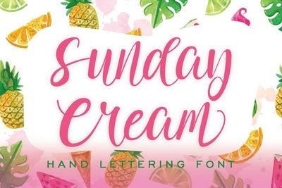 Sunday Cream Hand Lettering Font SVG nearzz 