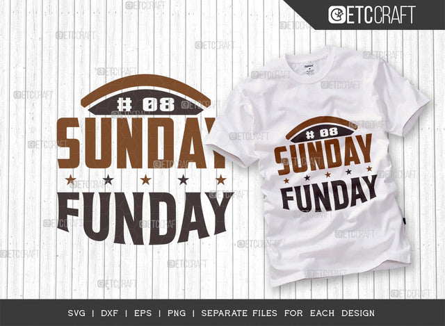 Sunday Funday SVG Cut File | Sports Svg | Football Svg | American Football Svg | Game Day Svg | Quote Design SVG ETC Craft 