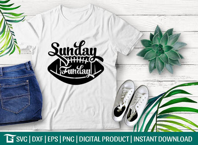 Sunday Funday Svg Cut File, Sunday Svg, Funday Svg, Football Svg, Game Day Svg, Tshirt Design, SVG ETC Craft 
