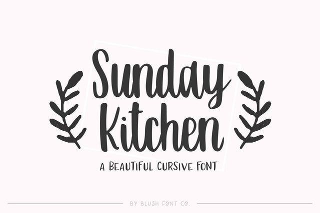 Sunday Kitchen Brush Script Font Blush Font Co. 