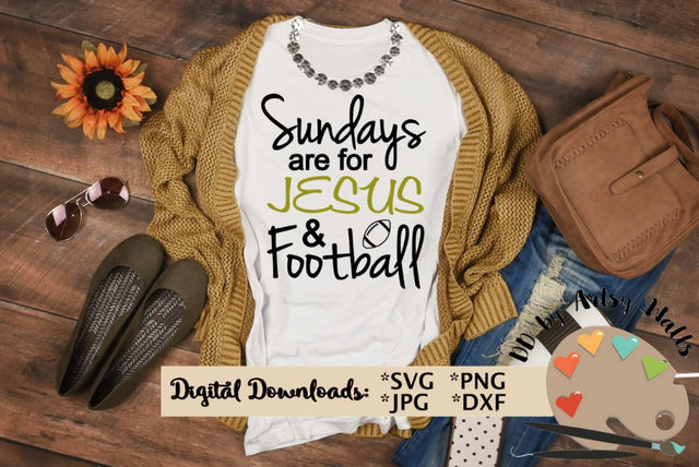 Sundays are for Jesus and Football - Football shirt - funny Football quote - Funny Christian Jesus quote svg dxf SVG The Artsy Spot 
