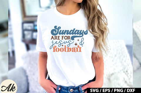 Sundays are for jesus & football Retro SVG SVG akazaddesign 