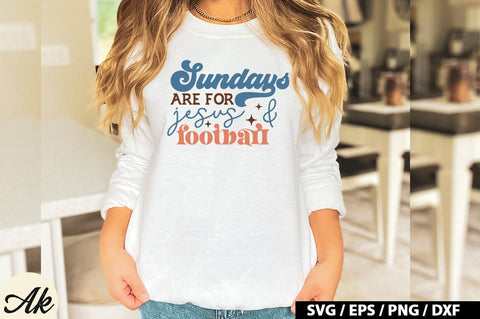 Sundays are for jesus & football Retro SVG SVG akazaddesign 