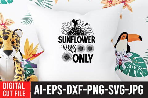 Sunflowe Vibes only SVG Cut File , Sunflower SVG Bundle SVG BlackCatsMedia 