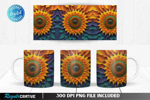 Sunflower 11, 12 & 15 Oz Mug Sublimation Sublimation Regulrcrative 