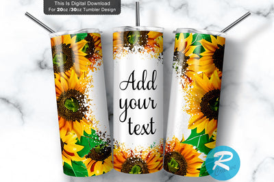 Sunflower 20 oz / 30 oz Tumbler PNG Sublimation Regulrcrative 