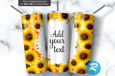 Sunflower 20 oz / 30 oz Tumbler PNG Sublimation Regulrcrative 