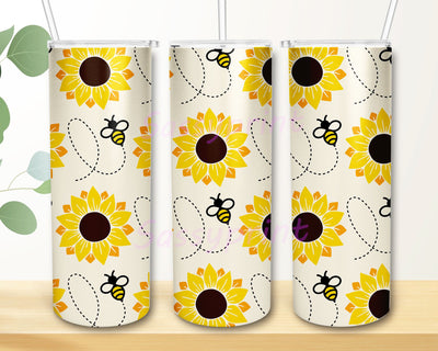 Sunflower 20 oz Skinny Sublimation Design, Flower Design Wrap, Sunflower Tumbler Png Sublimation sassyprint 