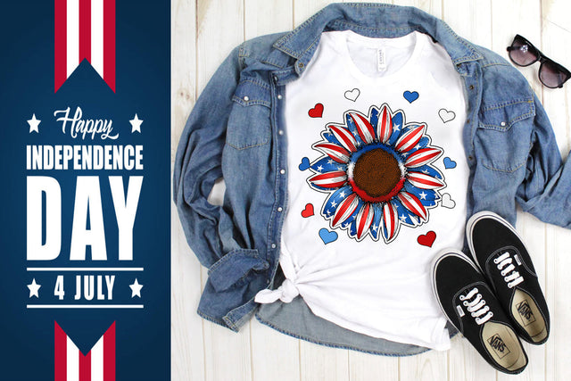 Sunflower 4th of July Sublimation PNG SVG Svgcraft 