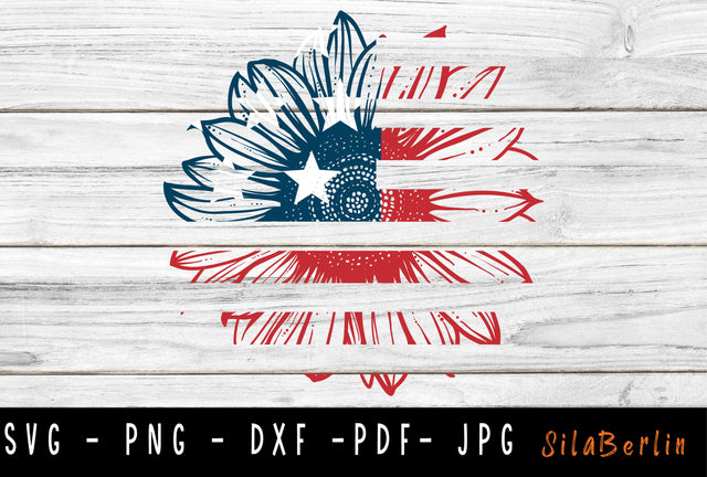 Sunflower American Flag SVG, Sunflower svg, American Flag svg, Sunflower png, svg files for cricut, Instant Download SVG SilaBerlin 