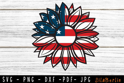 Sunflower American Flag SVG, Sunflower svg, American Flag svg, Sunflower png, svg files for cricut, Instant Download SVG SilaBerlin 