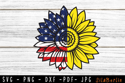 Sunflower American Flag SVG, Sunflower svg, American Flag svg, Sunflower png, svg files for cricut, Instant Download SVG SilaBerlin 