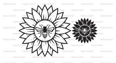 Sunflower and bee SVG TribaliumArtSF 