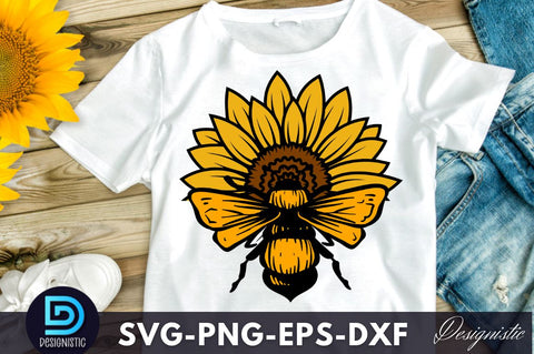 Sunflower Bee, Sunflower SVG SVG DESIGNISTIC 