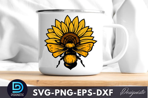 Sunflower Bee, Sunflower SVG SVG DESIGNISTIC 
