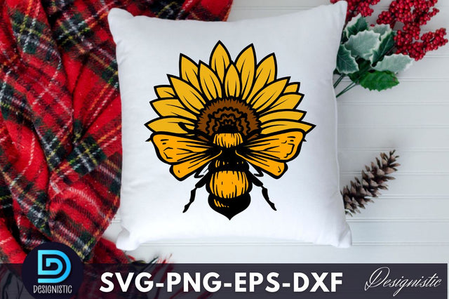 Sunflower Bee, Sunflower SVG SVG DESIGNISTIC 