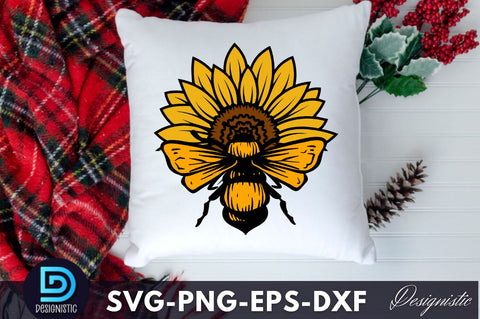 Sunflower Bee, Sunflower SVG SVG DESIGNISTIC 