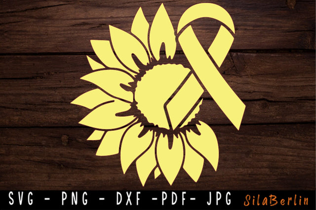 Sunflower Bone Cancer SVG, Bone Cancer svg, Cancer Awareness Svg, Yellow Ribbon Svg, Bone Cancer png, Svg cut file to use for Cricut SVG SilaBerlin 