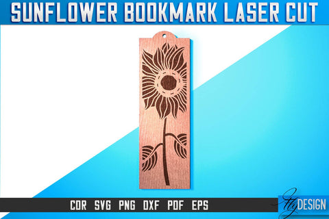 Sunflower Bookmark Laser Cut SVG | Bookmark Laser Cut SVG Design | CNC Files SVG Fly Design 